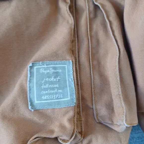 Vintage Pepe Jeans Chore Jacket Mens L Cord Collar Canvas Flannel Lined Barn Y2K - Picture 10 of 11